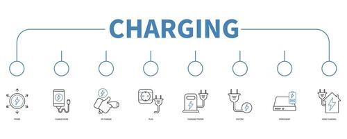 Charging banner web icon vector illustration concept