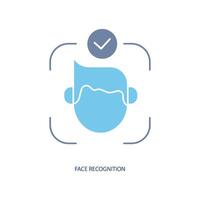 face recognition concept line icon. Simple element illustration. face recognition concept outline symbol design. vector