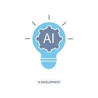ai development concept line icon. Simple element illustration. ai development concept outline symbol design. vector