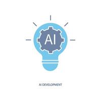 ai development concept line icon. Simple element illustration. ai development concept outline symbol design. vector