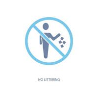 no littering concept line icon. Simple element illustration. no littering concept outline symbol design. vector