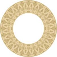 Vector round golden Egyptian ornament. Endless circle border, ancient Egypt frame