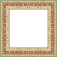 Vector colored square Yakut ornament. Infinite rectangle, border, frame of the northern peoples of the Far East
