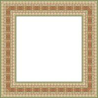 Vector colored square Yakut ornament. Infinite rectangle, border, frame of the northern peoples of the Far East