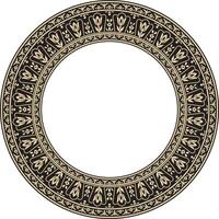 Vector golden and black round turkish ornament. Endless ottoman national border, frame