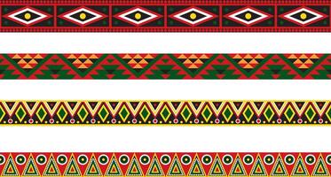 Vector set of seamless national Native American borders. Frames and borders of the Maya, Aztecs, Incas. Ethnic ornaments