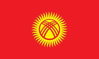 Vector state flag of the Republic of Kyrgyzstan. Red national banner Kyzgyz. Pride and symbol of the state.