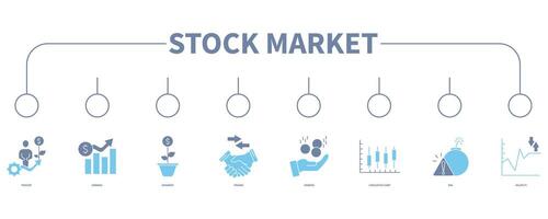 Stock market banner web icon vector illustration concept