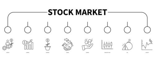 Stock market banner web icon vector illustration concept