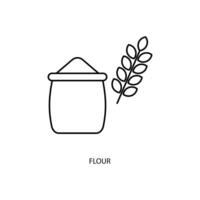 flour concept line icon. Simple element illustration. flour concept outline symbol design. vector