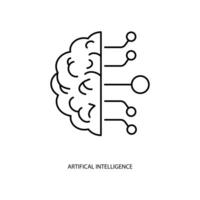 artifical intelligence concept line icon. Simple element illustration. artifical intelligence concept outline symbol design. vector