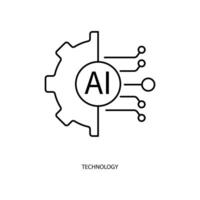 technology concept line icon. Simple element illustration. technology concept outline symbol design. vector