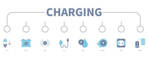 Charging banner web icon vector illustration concept