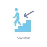 downstairs concept line icon. Simple element illustration. downstairs concept outline symbol design. vector