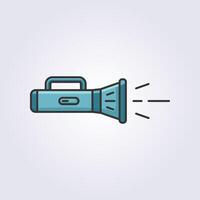 flashlight line icon vector logo design