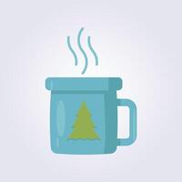 flat icon of a cup mug vector logo design