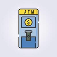 colored outline atm icon logo vector illustration design