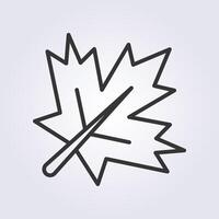 line icon of  maple leaf vector logo design