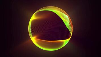 abstrato arco Iris esfera fez do colorida enérgico linhas com brilho efeito em uma brilhante fundo, em loop vídeo, 4k , 60. fps video
