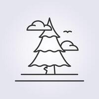 outline pine tree icon vector illustration logo design, spruce , fir, coniferous