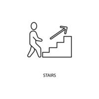 stairs concept line icon. Simple element illustration. stairs concept outline symbol design. vector