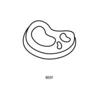 beef concept line icon. Simple element illustration. beef concept outline symbol design. vector