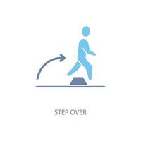 step over concept line icon. Simple element illustration. step over concept outline symbol design. vector