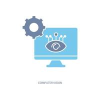 computer vision concept line icon. Simple element illustration. computer vision concept outline symbol design. vector