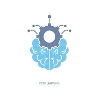 deep learning concept line icon. Simple element illustration. deep learning concept outline symbol design. vector