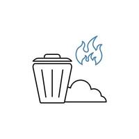 incineration concept line icon. Simple element illustration. incineration concept outline symbol design. vector