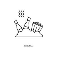 landfill concept line icon. Simple element illustration. landfill concept outline symbol design. vector