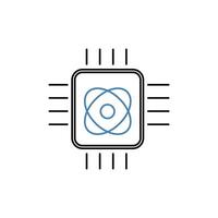 quantum computing concept line icon. Simple element illustration. quantum computing concept outline symbol design. vector