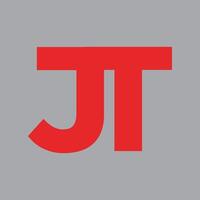 Simple JT letter logo design service vector