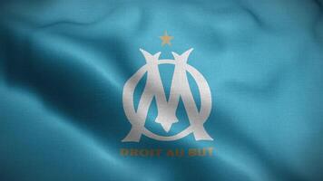 olympique de marseille France bleu logo drapeau boucle Contexte 4k video