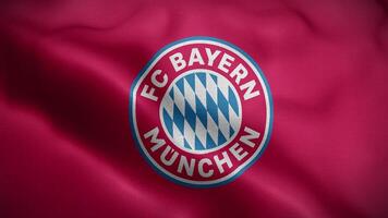 Bayern munchen Alemanha vermelho logotipo bandeira ciclo fundo 4k video