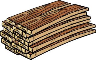 timber or pile of wooden planks cartoon clip art vector