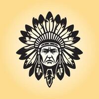 AI generated a drawing of a native American illustration vector