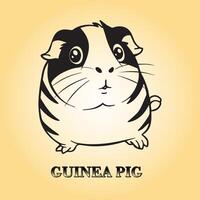 AI generated A Guinea pig Cartoon vector illustration is on a yellow background