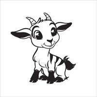 AI generated A vector illustration of a black and white Goat sitting