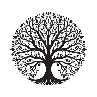 AI generated Tree of Life silhouette vector illustration