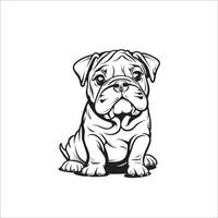 AI generated A vector illustration of a black and white Bulldog dog sitting