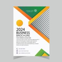brochure cover. Graphic design layout with triangle graphic elements and space for photo background vector