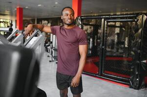 healthy african american man resting after workout photo