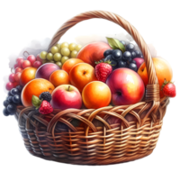 AI generated A basket overflowing with fresh fruits. png