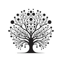 AI generated Simple tree decor silhouette vector illustration image abstract black tree