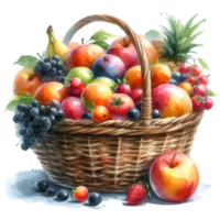 AI generated A basket overflowing with fresh fruits. png