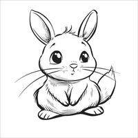 AI generated A vector illustration of a black and white Rabbit sitting