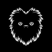 Affenpinscher, negro y blanco vector ilustración