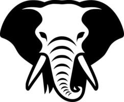 elefante - negro y blanco aislado icono - vector ilustración