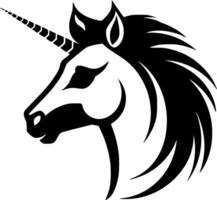 unicornio - negro y blanco aislado icono - vector ilustración